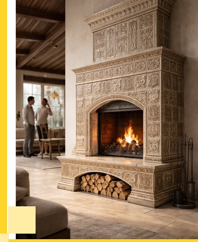 Купить изразцовый камин в Дальнегорске от 257600 р. | ЭриданДль