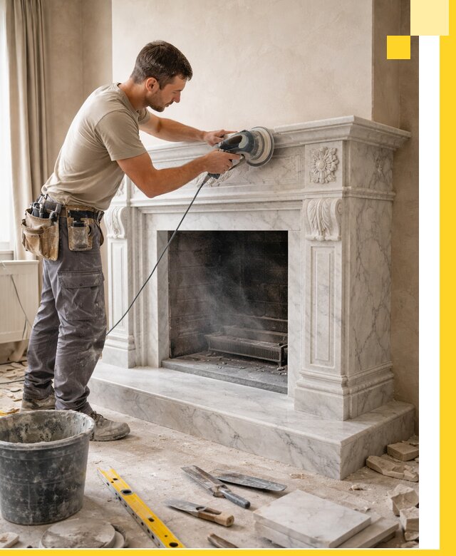 Изготовление и установка мраморных каминов в Дальнегорске под ключ