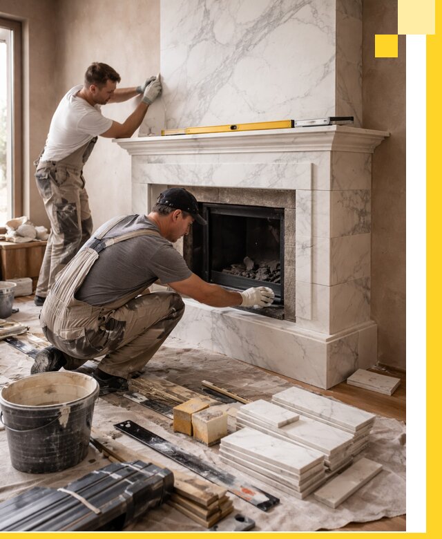 Отделка каминов в Дальнегорске качественные облицовочные работы