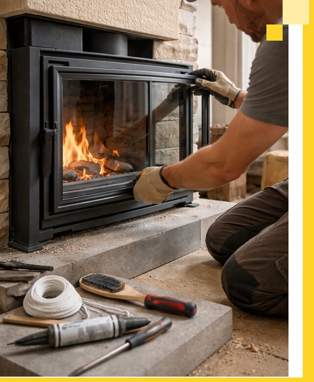 Производство, монтаж и доставка каминов со стеклом в Дальнегорске