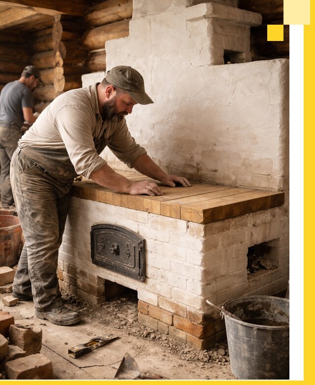 Проектирование и установка русской печи с лежанкой в Дальнегорске