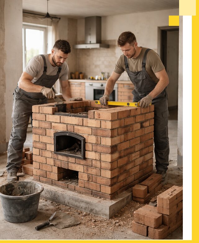 Установка и монтаж печей в частном доме в Дальнегорске под ключ