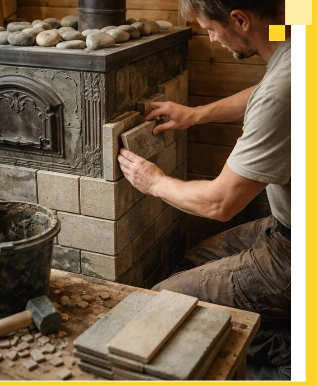 Облицовка банных печей в Дальнегорске профессиональная отделка