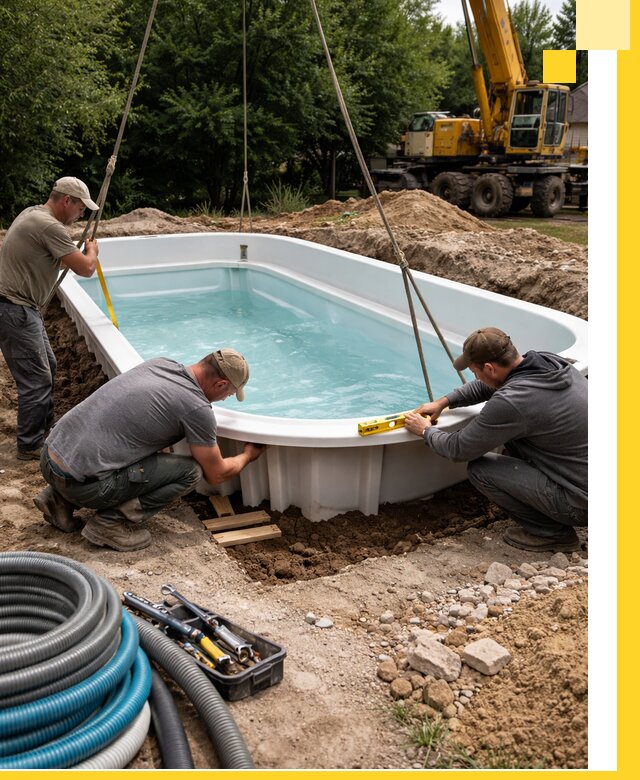 Установка и монтаж композитных бассейнов под ключ в Дальнегорске