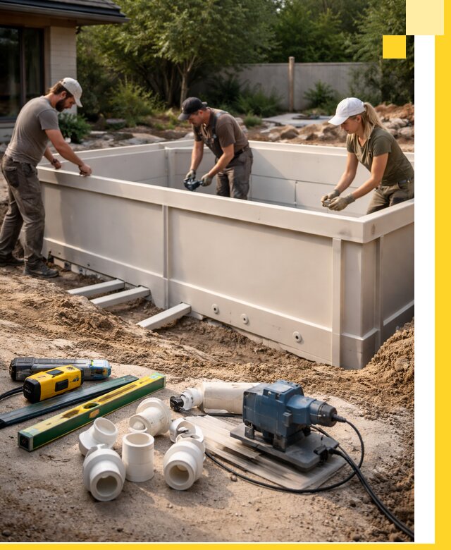 Установка полипропиленовых бассейнов под ключ в Дальнегорске