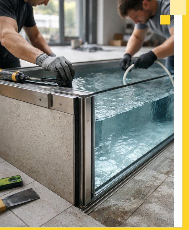 Проектирование и монтаж стеклянных бассейнов в Дальнегорске