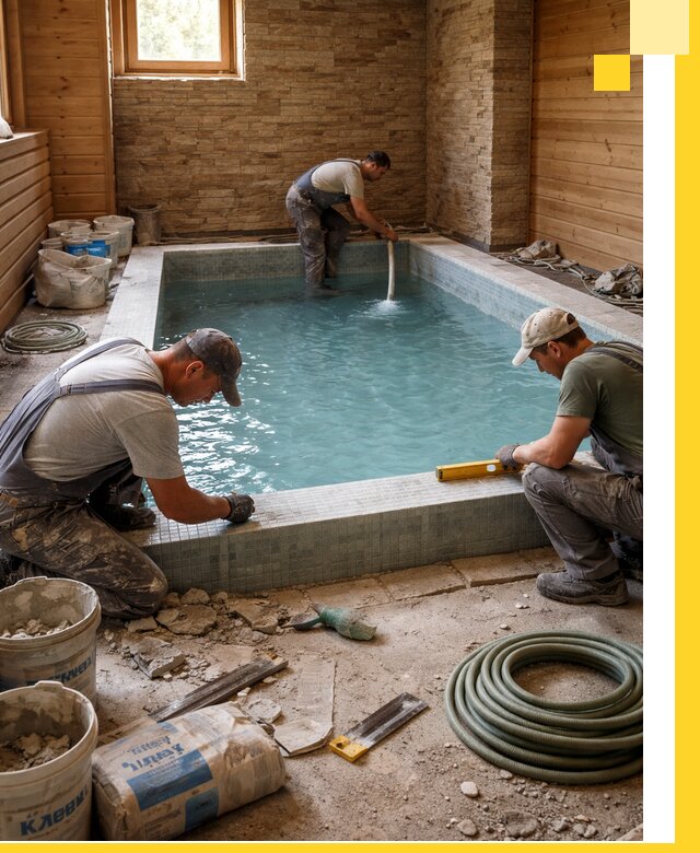 Проектирование и строительство бассейнов для бани в Дальнегорске