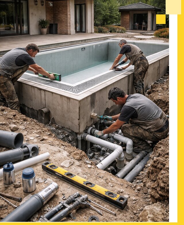 Строительство переливных бассейнов в Дальнегорске под ключ