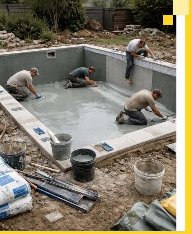 Изготовление и монтаж чаши бассейна под ключ в Дальнегорске