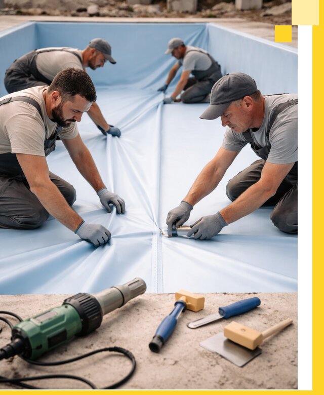 ПВХ пленка для бассейнов с монтажом и гарантией в Дальнегорске