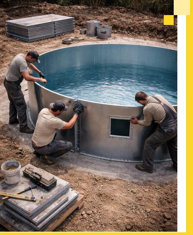 Круглые бассейны под ключ в Дальнегорске проектирование и монтаж