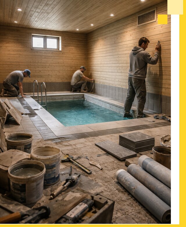 Строительство бани с бассейном и сауной под ключ в Дальнегорске