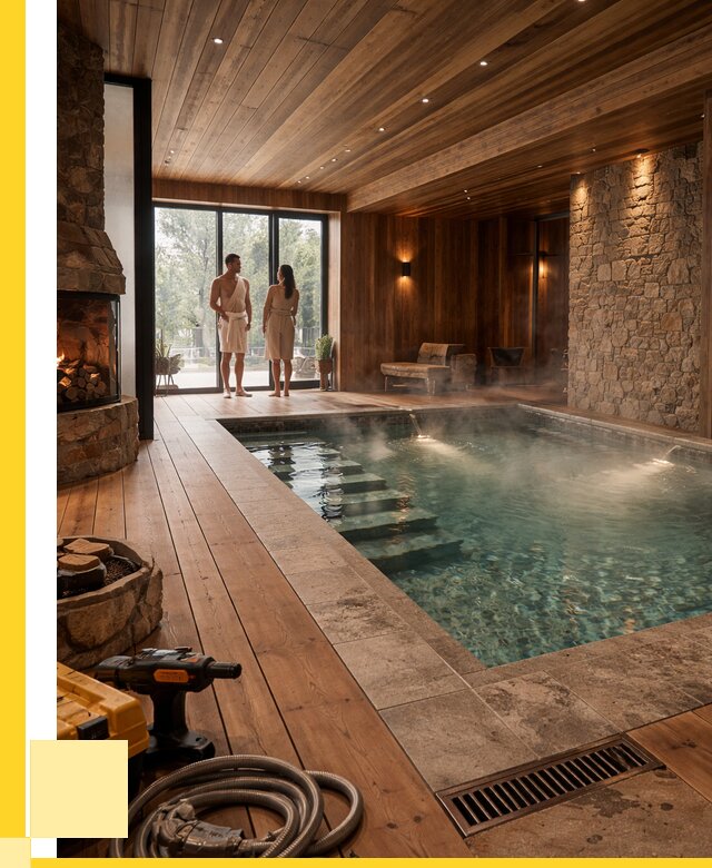 Проекты бань с бассейном под ключ в Дальнегорске от 77280 р., ЭриданДль