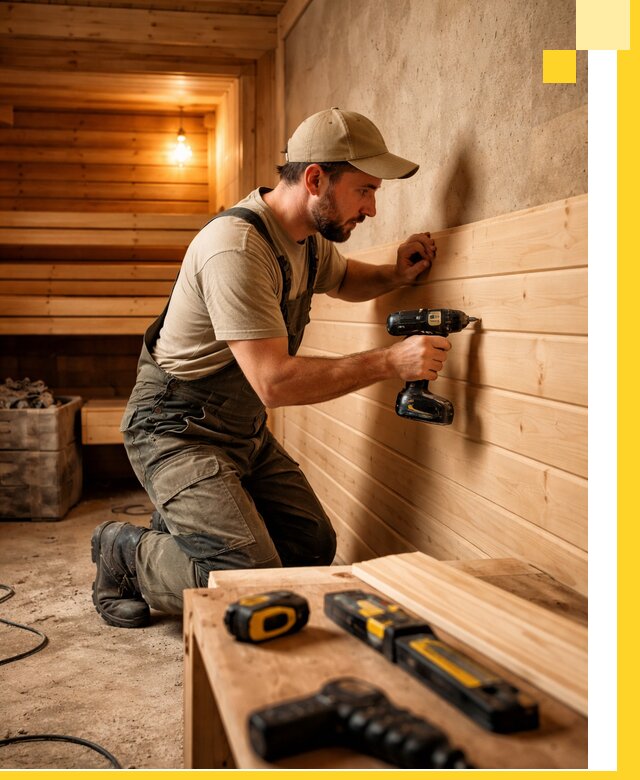 Профессиональная внутренняя отделка бани в Дальнегорске под ключ