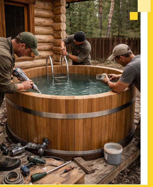 Строительство бань с купелью под ключ и отделкой в Дальнегорске