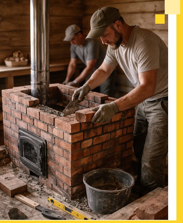 Кирпичные печи для бани под ключ в Дальнегорске, проект и монтаж