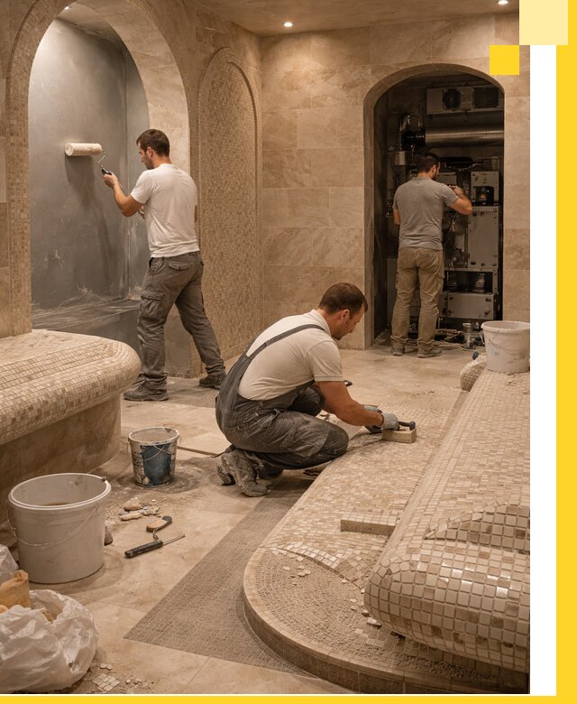 Строительство бани с хамамом и бассейном под ключ в Дальнегорске