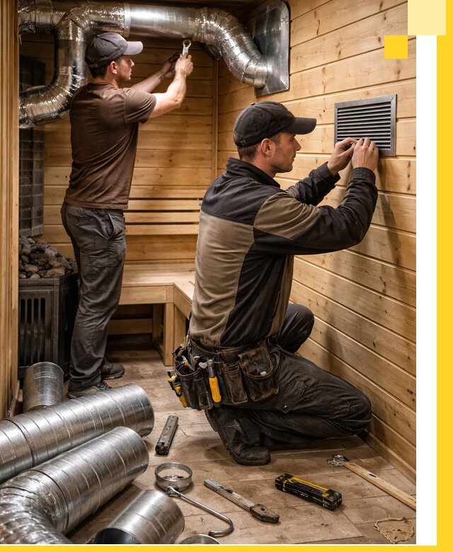 Проектирование и монтаж вентиляции бани в Дальнегорске под ключ