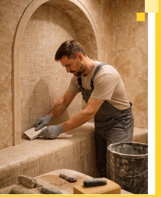 Профессиональная отделка хамамов с мозаикой под ключ в Дальнегорске